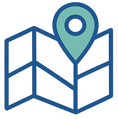 Trip logging with UK postcode search icon